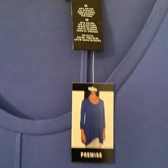 Closet Clearout $15! Royal Blue Premise Women's  Shark bite hem shirt - Picture 2 of 2